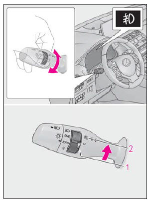 Lexus NX. Operating the lights and wipers